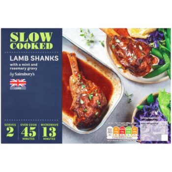 Sainsbury's Slow Cook Lamb Shanks with Mint (Serves 2) (680g)