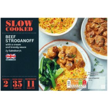 Sainsbury's Slow Cooked British Beef Stroganoff With A Rich Cream & Brandy Sauce (Serves 2) (530g)
