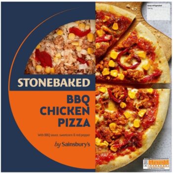 Sainsbury's Stonebaked BBQ Chicken Hand Stretched Pizza (300g)