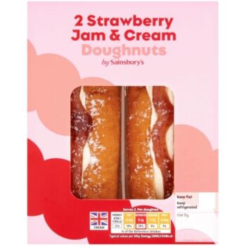 Sainsbury's Strawberry Jam & Cream Doughnuts (2 x 63g)