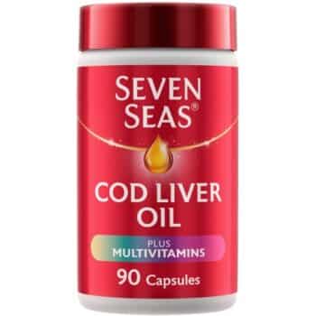 Seven Seas Cod Liver Oil Plus Multivitamins with Omega-3 Fish Oil 90 Capsules & Vitamin D (90)