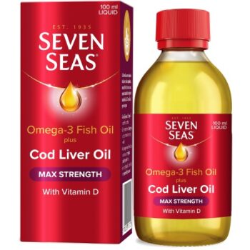 Seven Seas Omega-3 Fish Oil Plus Cod Liver Oil Max Strength (100ml)