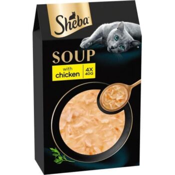 Sheba Classics Soup Chicken Adult Wet Cat Food Pouches (4 x 40g)