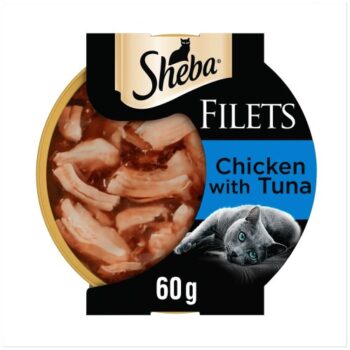 Sheba Fillets Cat Food Tray Chicken And Tuna In Gravy (60g)