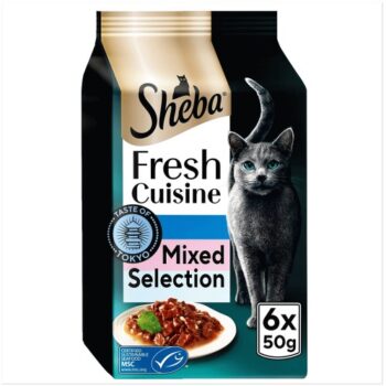 Sheba Fresh Cuisine Taste of Tokyo Wet Cat Food Fish in Gravy Pouch (6 x 50g)