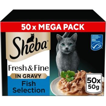 Sheba Fresh & Fine Pouches Fish Collection In Gravy (50 x 50g)