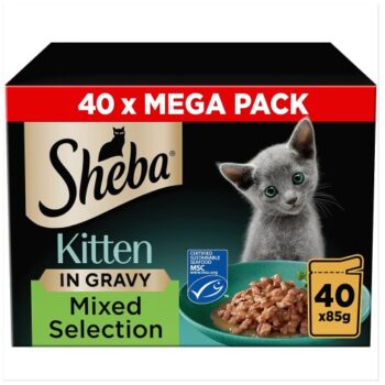 Sheba Mixed Selection Wet Kitten Food In Gravy Pouches (40 x 85g)