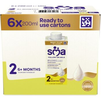 SMA Follow on Milk 6 mth+ Ready to Feed Multipack (6 x 200ml)