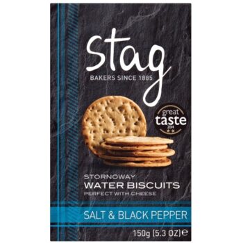 Stag Bakeries Sea Salt & Black Pepper Water Biscuits (150g)