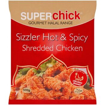 Super Chick Sizzler Hot & Spicy Shredded Chicken (500g)
