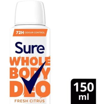 Sure Women Fresh Citrus Whole Body Deodorant Spray 72h Odour Control (150ml)