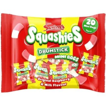 Swizzels Drumstick Squashies Mini Bags Raspberry & Milk Flavour (280g)