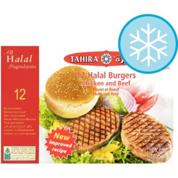 Tahira 12 Halal Chicken & Beef Burgers (12 x 65g, 780g)