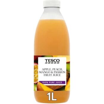 Tesco 100% Pure Apple Peach Mango & Passion Fruit Juice (1 Litre)