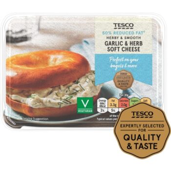 Tesco 50% Less Fat Garlic & Herb Soft Cheese (200g)
