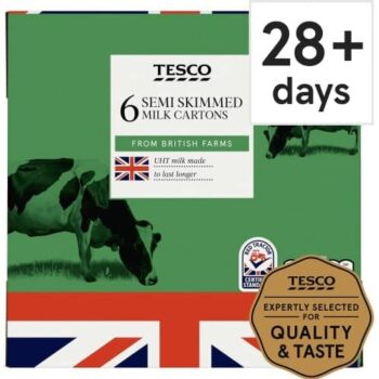 Tesco British Semi Skimmed Uht Milk (6 x 1l)