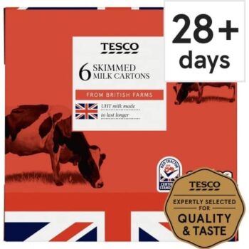 Tesco British Skimmed Uht Milk (6 x 1l)