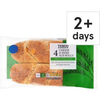 Tesco Cheese & Herb Sub Rolls (4)