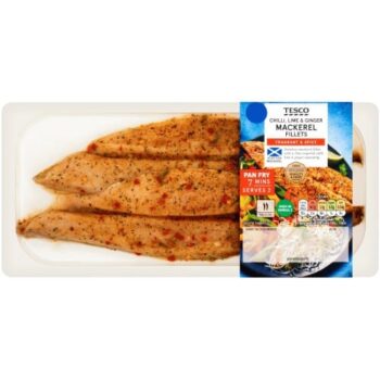 Tesco Chilli Lime and Ginger Mackerel Fillets (165g)