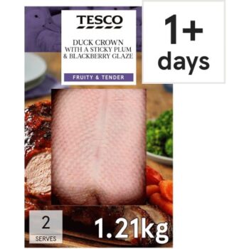 Tesco Duck Crown With A Sticky Plum & Blackberry Glaze