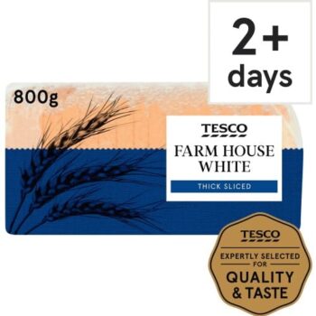 Tesco Farmhouse Thick Sliced White Bread (800g)