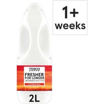 Tesco Filtered Skimmed Milk (2 Litre)