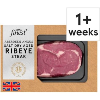 Tesco Finest AA Salt Dry Aged Beef Ribeye Steak