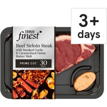 Tesco Finest Sirloin Steak With Garlic & Onion Butter (220g)