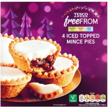 Tesco Free From 4 Iced Topped Mince Pies