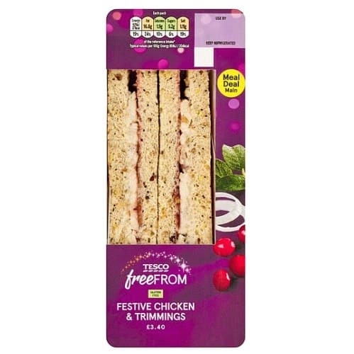 Tesco free From Festive Chicken & Trimmings Sandwich