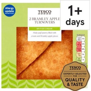 Tesco Fresh Cream Bramley Apple Turnovers (2 x 160g)