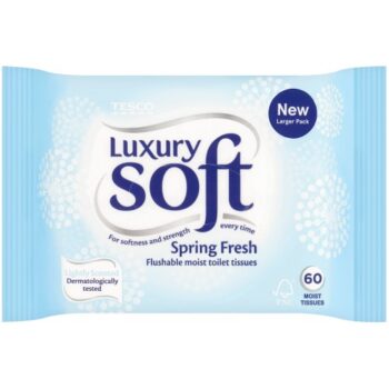 Tesco Luxury Soft 60 Flushable Toilet Tissue Spring Fresh