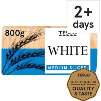 Tesco Medium Sliced White Bread (800g)