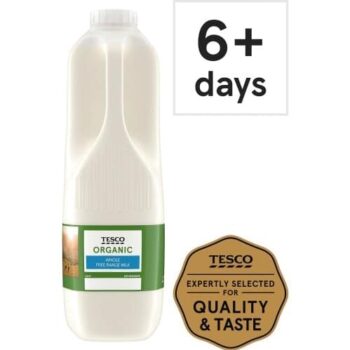 Tesco Organic British Whole Milk (2.272l, 4pts)