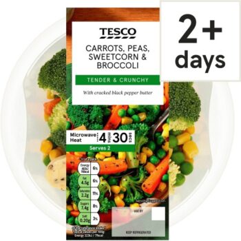 Tesco Peas Sweetcorn Broccoli and Carrot (300g)