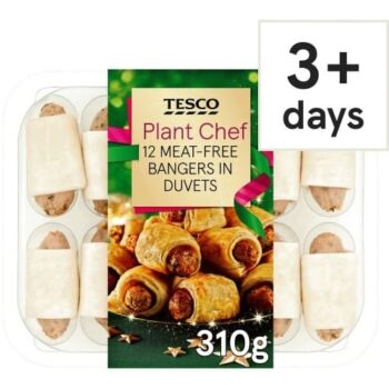 Tesco Plant Chef 12 Meat Free Bangers in Duvets