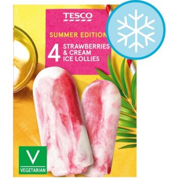 Tesco Strawberries and Cream Ice Lollies (4x70ml) (284g)