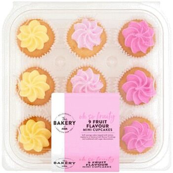 The BAKERY at ASDA 9 Fruit Flavour Mini Cupcakes
