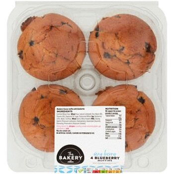 The BAKERY at ASDA Baker's Selection 4 Blueberry Muffins
