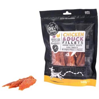 The Deli Dog Chicken And Duck Fillets Dog Treats (500g)
