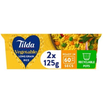 Tilda Pots Vegetable Long Grain Rice (2 x 250g)