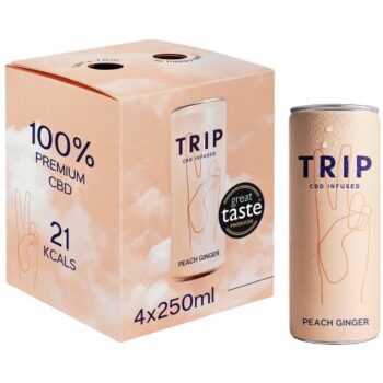 Trip CBD Infused Peach Ginger Cans (4 x 250ml)