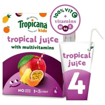 Tropicana Kids Tropical Fruit Juice lunchbox (4 x 150ml)