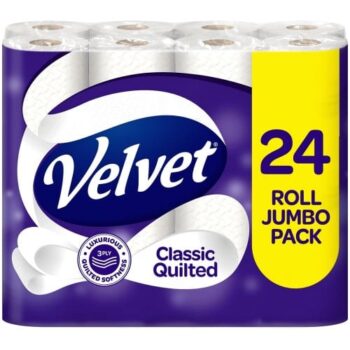Velvet Classic Quilted Toilet Tissue 24 Roll White