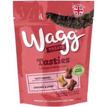 Wagg Tasty Bones Chicken & Liver Dog Treats for Dogs 8 (125g)