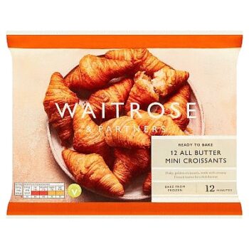 Waitrose 12 Frozen Mini French Croissants (300g)