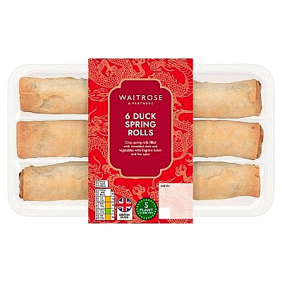 Waitrose 6 Duck Spring Rolls (216g)