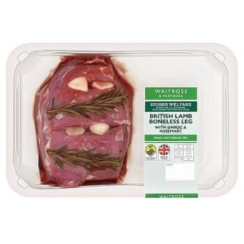 Waitrose British Boneless Leg of Lamb With Garlic & Rosemary (400g)