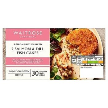 Waitrose Frozen 2 Salmon & Dill Fish Cakes (230g)