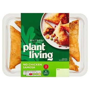 Waitrose PlantLiving No Chicken Vegetarian Samosa (200g)